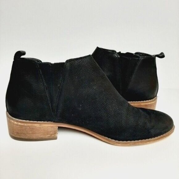 BP Nordstrom Chelsea Short Bootie Black Leather Low Heel Sz 8.5 - Picture 11 of 14